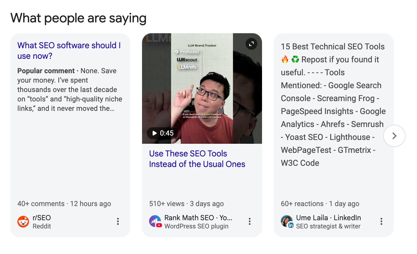 Social perspectives in search results