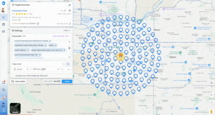 Local Dominator: adjusting a geo-grid scan